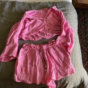 Free people matching pink set